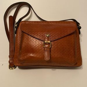 Patricia Nash Tan Heritage Italian Leather Vellino Shoulder Bag Crossbody Purse